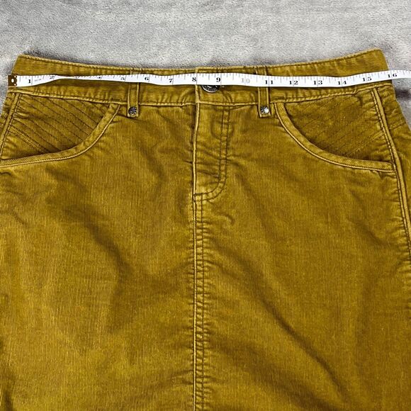 Athleta‎ Women's Mini Skirt Size 4 Mustard Yellow Corduroy5-Pocket Casual Cotton - Picture 8 of 13